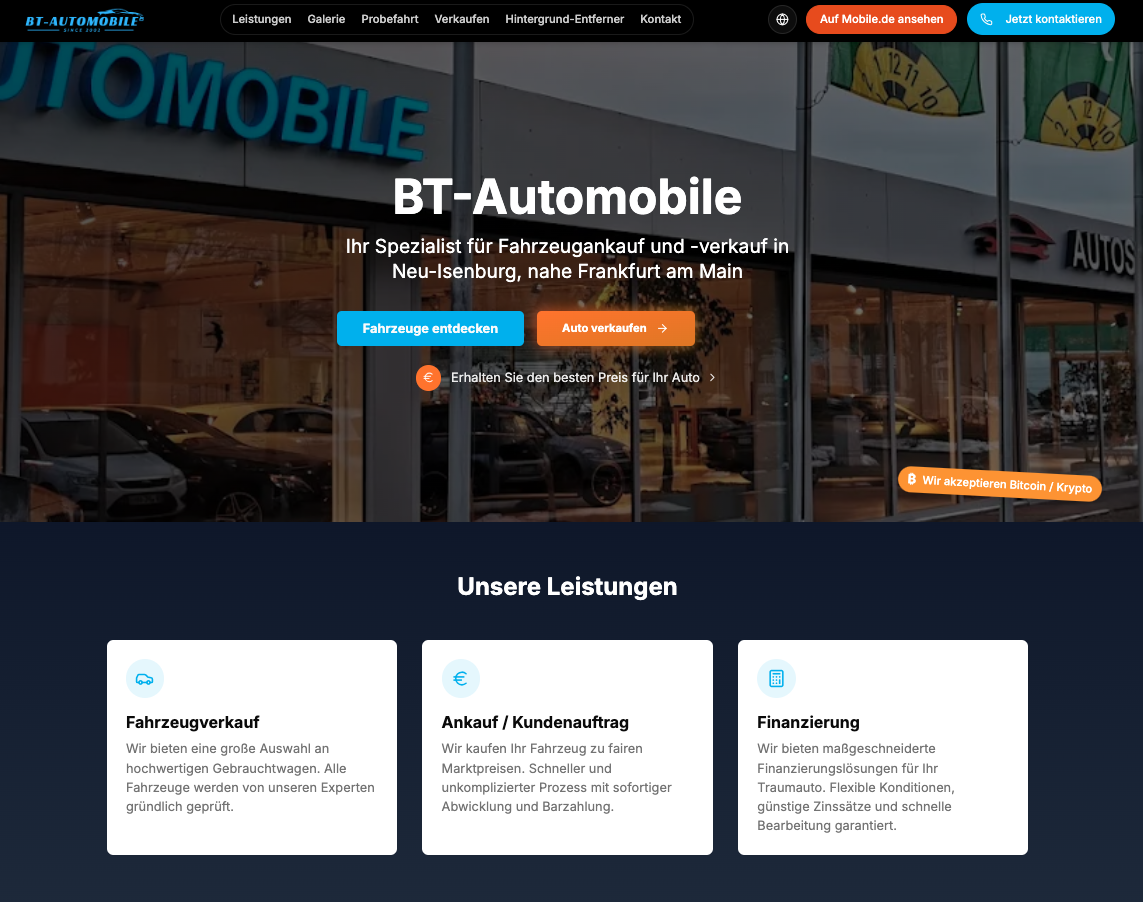 BT Automobile Website